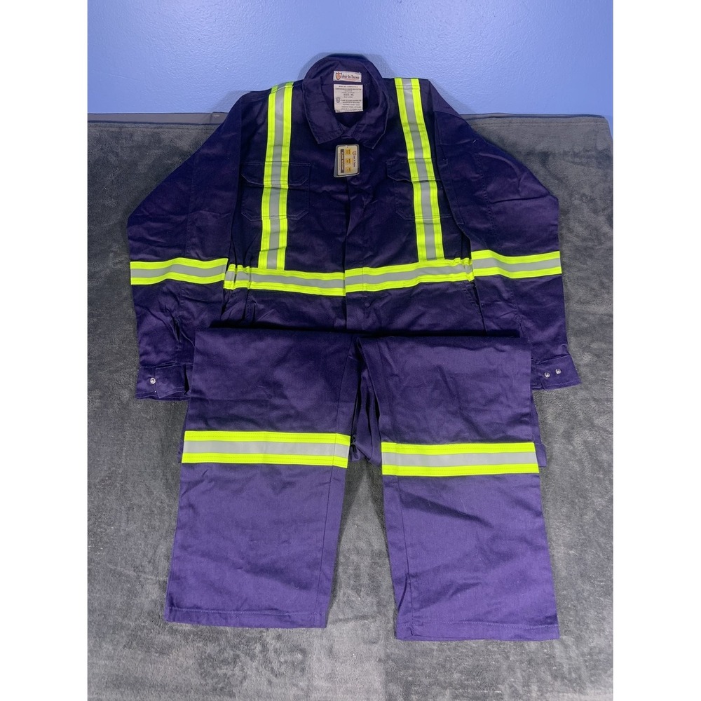 NWT Just In Trend FR Coverall XL Navy Blue NFPA 2112 HRC 2 High Visibility